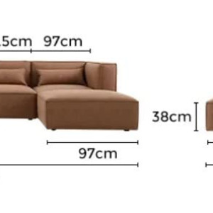 modular sofa sectional couch in fabric boucle linen rearrangeable oversized 5 piece spill proof stain resistant. (Brown)