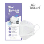 Air Queen Nano Mask 10 Packs, White Large Size and One Time Usage Hand Sanitizer, 2ml 1 Pack, Inex Mask Made in Korea