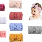 6 Pcs Baby Girls Bowknot Headbands Elastic Soft Hairbands Headband Head Wraps Stretch Hair Band Hair Styling Accessories For Newborn Infant Toddler Baby Girls (Color Random)