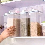 Rice Storage Bin Cereal Containers Dispenser with BPA Free Plastic + Airtight Design + Measuring Cup + Pour Spout - 2KG Capacities of Rice Perfect for Rice Cooker