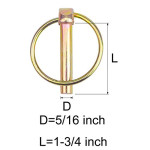 8 Pieces Pin Size 5/16 x 1-3/4 Heavy Duty Linch Pin Lock Pin Clips Tractor Lynch Pin Lynch Pin Fastener Assortment Kit for Farm Tractors Trailers