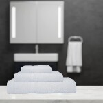 Premium 100% Cotton Towels, For Everyday Use, Ultra Soft, Highly Absorbent, Luxurious 3-Piece Hand, Bath & Face Towel, 360gsm, White