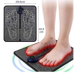 Foot Massager EMS USB Rechargeable Folding Portable Electric Massage Mat Electronic Muscle Stimulator Feet Massage Promoting Blood Circulation Muscle Pain Relief