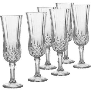 Cristal Glassware Set of 6 ,Elegant Unbreakable Hard Crystal Goblets 155ml