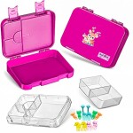 Snack Attack TM Lunch Box for Kid School Bento Purple Color for Kids|4/6 Convertible Compartments| BPA FREE|LEAK PROOF| Dishwasher Safe | Back to School Season