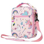 Snack Attack Lovely Pink Unicorn Kids Insulated Lunch Bags For School Kids Children Cooler Bag