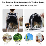  Cat Carrier Bubble Bag, Transparent Breathable Capsule Backpack, Pet Convenient Carrier Bag for Small and Medium Cats Dogs. Hiking, outdoor use (Black)
