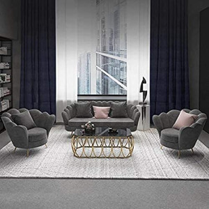 Flower sofa set(3+2+1).Eligent style sofa,velvet fabric