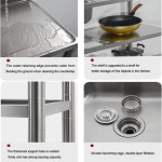 Restaurant Kitchen Equipment Strong Durable Stainless Steel Furniture Double Sink with Splash Guard for Restaurant