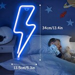 Led Lightning Bolt Neon Sign Decor Light, Blue