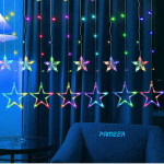 Plug-In LED String Lights 3-Mtr 12 Stars 120 LED String Lights Home Decorative Curtain String Light for Christmas