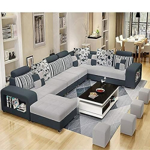 Living Room Sofa - Sofa set - Fashion Fabric Sofa - Combination SetSimple Leisure Sofa (dark green)