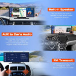 URVOLAX Wireless Portable Apple Carplay Audio Receiver 7" Touch Screen Car Play with Bluetooth WiFi GPS Navigation FMVoice Control