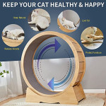  Oversized Cat Exercise Wheel, Extra Large Pet Silent Treadmill with Carpeted Runway, Cat Wheel Kitten Toy for Indoor Cats Exerciser for Cats (105cm in diameter)