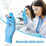 LAYOPO 100Pcs Disposable Nitrile Exam Gloves, Powder Free, Latex Rubber Free, Disposable Gloves - Non Sterile, Food Safe, Medical Grade, High Elastic