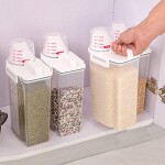 2L Plastic Cereal Dispenser Storage Box Kitchen Food Grain Rice Container Nice (Material:Other;Color:Clear)