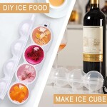 2PCS Whiskey Diy Mould, 4-Hole Whiskey Round Ice Ball Mold Ice Ball Maker for Whiskey and Cocktails, Keep Drinks Chilled (two piece)