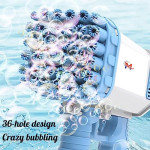 MultiStar, Kids Bubble Machine toy, 36 Holes Bubble Gun with Colorful Lights and Thousands of Bubbles, Automatic Portable Bubble Maker Rocket 