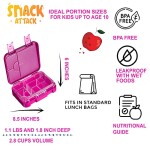 Snack Attack TM Lunch Box for Kid School Bento Purple Color for Kids|4/6 Convertible Compartments| BPA FREE|LEAK PROOF| Dishwasher Safe | Back to School Season