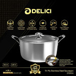 DELICI DTSP 24 Tri-Ply Stainless Steel Saucepan with Premium SS Handle