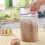 2L Plastic Cereal Dispenser Storage Box Kitchen Food Grain Rice Container Nice (Material:Other;Color:Clear)