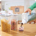 2L Plastic Cereal Dispenser Storage Box Kitchen Food Grain Rice Container Nice (Material:Other;Color:Clear)