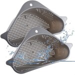 Smilco Corner Kitchen Sink Strainer Basket (Grey) Pack of 2