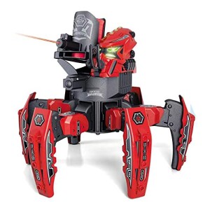 Rechargeable 2.4G Space Warrior Radio-Controlled Robot 6-Leged Robot with Discs and Laser Sight