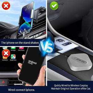 Portable Car Stereo with Wireless Carplay & Wireless Android Auto,FM, GPS Navigation, Mirror Link, Google, Siri