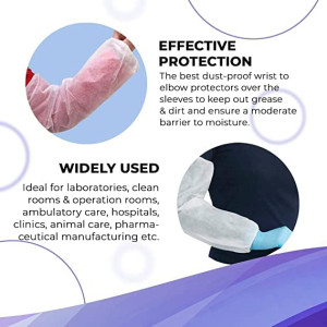 25g Disposable Non Woven Arm Sleeves, 40x22 cm, Environmental Friendly Degradable Oversleeve Waterproof Dust-proof Arm Guard