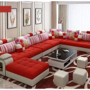 Live Room Sofa,Apartment Living Room Corner Sofa set Combination Furniture (Orange)