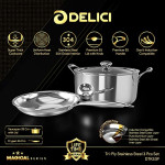 DELICI DTKS3P 3PCS Tri ply SS Magical SET, Medium