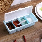 Liloee Seasoning Rack Spice Pots Box Storage Container Condiment Jar Kitchen Tool