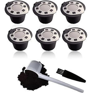 Refillable Capsules for Compatible with Nespresso,Silver Reusable Coffee Capsule Pods for Compatible with Nespresso Machines