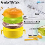 FunBlast Burger Shape Lunch Box for Kids - Lunch Box for Kids, Tiffin Box, Lunch Box Leak Proof Plastic Lunch Box, Lunch Box with Compartments (Multicolor)