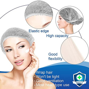 Smilco 200pcs Disposable Bouffant Caps, 21inches Hair Net, Elastic Dust Cap for Food Service, Kitchen Hair Head Cover, Health, Tattoo