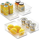 MULTISTAR, Fridge Organisers Bins, 2-Set Fridge Storage Containers, Clear Fridge Storage Containers Kitchen Pantry Organizers and Storage, 