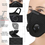 Decdeal-1 Double Valves Active Carbon Filter Adults Mouth Mask