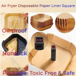 200 pcs Baking Paper for Hot Air Fryers, Pack of 200 Airfryer Baking Paper 20 cm Non-Stick Oil Resistant Waterproof Air Fryer Disposable Parchment Paper for Hot Air Fryer...
