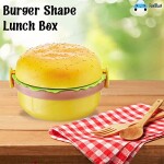 FunBlast Burger Shape Lunch Box for Kids - Lunch Box for Kids, Tiffin Box, Lunch Box Leak Proof Plastic Lunch Box, Lunch Box with Compartments (Multicolor)