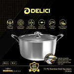 DELICI DTSP 28 Tri-Ply Stainless Steel Saucepan with Premium SS Handle