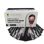 Disposable Face Mask with Comfortable Ear Loop (50 Pieces, Black)