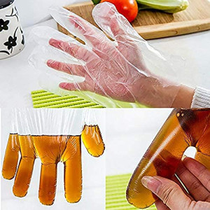 Allmart Disposable Gloves Clean and Hygienic Catering Household Beauty Transparent Sanitary Gloves (1Pack: 100Pcs)