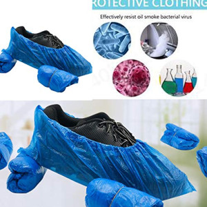 100PCS Plastic Disposable Shoe Covers Protective Carpet Floor Waterproof Protective Shoe Covers Rain Outdoor Protector Shoe Cover Cleaning Overshoes