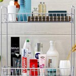 Garwarm Kitchen Spice Rack Organizer/2-Tier Standing Rack/Kitchen Bathroom Bedroom Countertop Storage Organizer Spice Jars Bottle Shelf Holder Rack