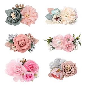 Flower Hair Clips,  Flower Hair Clips For Girls, 6Pcs Floral Hair Accessories for Baby Toddles Teen Girl Gifts