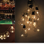 LED String Lights, 2.5m 10 LEDs Edison Bulb Ball Fairy String LED Light, Electric Plug-In Power Xmas Tree Light, Wedding 