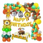Safari Theme Party Supplies, Balloon Garland Arch Kit, Tropical Party Decorations, the King of the Jungle Lion Party Supplies