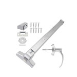 Door Push Bar Handles with Exterior Lever Emergency Lock Stainless Steel Commercial Door Push Bar