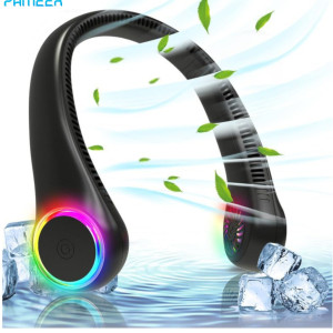 Neck Fan, Rechargeable Portable USB Personal Hand Free Mini Lazy Person Neck Fan 360 Degree Rotation Cooling Handheld